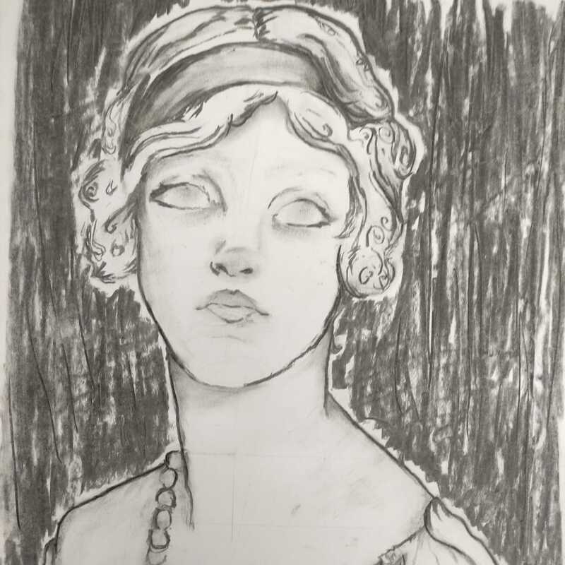 Kopie von John Singer Sargent, Kohle auf A2, 2021