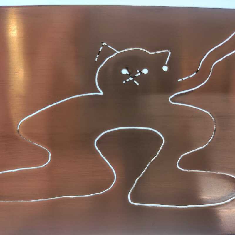 "Katzengröße 7, Schuhgröße 50", Kupfer, 2022