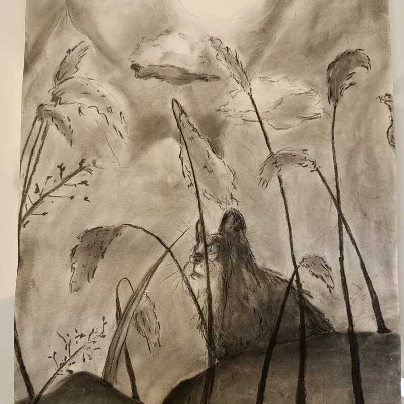 Lang vor uns, Kohle auf A3, 2023