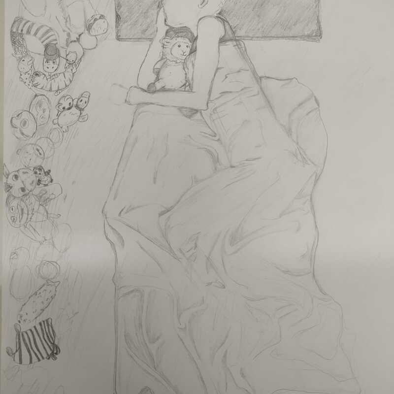 Eepy, Bleistift auf A2, 2021